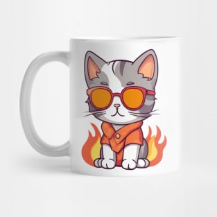 Cute cat on fire Mug